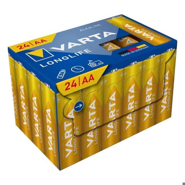 Alkaline AA Longlife Reservbatterier 24 Stycken Varta