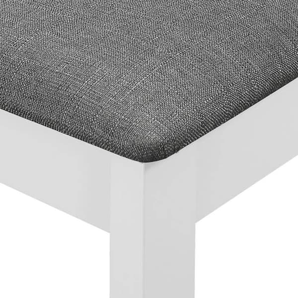 vidaXL Matstolar med kuddar set om 4 vit solid trä 247637