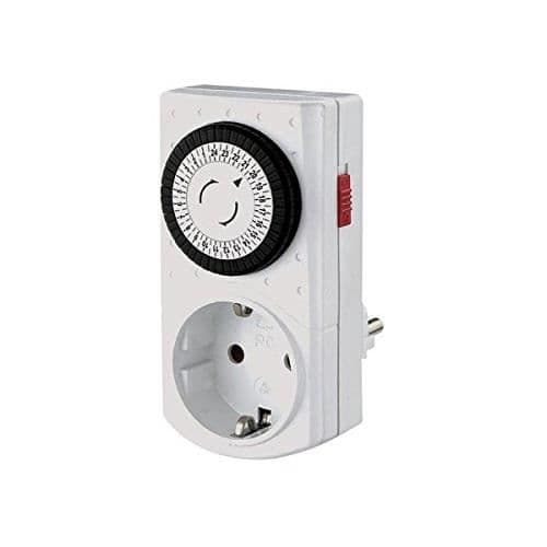 Perel Mini Timer 24H, Analog, 230 V, 16 A, 3680 W, German Earth, Typ F, Vit