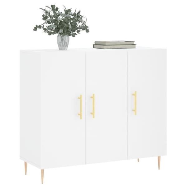 vidaXL Buffé vit 90x34x80 cm ingenjörsträ 828092