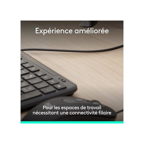 Tangentbord-Mus-Set - Logitech - MK620 - USB-C - AZERTY - Grafit