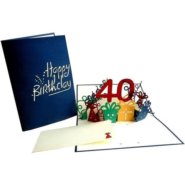 Lin Cartes de vux danniversaire pop-up blå - 19