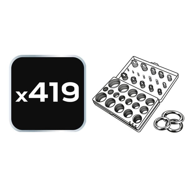 Gummitätningsringar, 419 delar