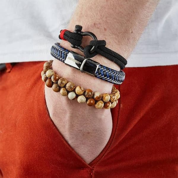 Svart/Blå Armband Geographical Norway Styvt