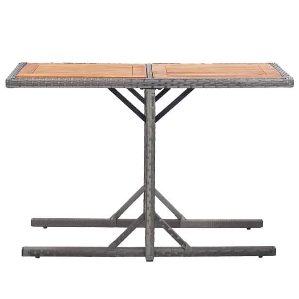 Trädgårdsbord - VIDAXL - Rektangulär - Flätad resin - Akaciaträ - Antracit