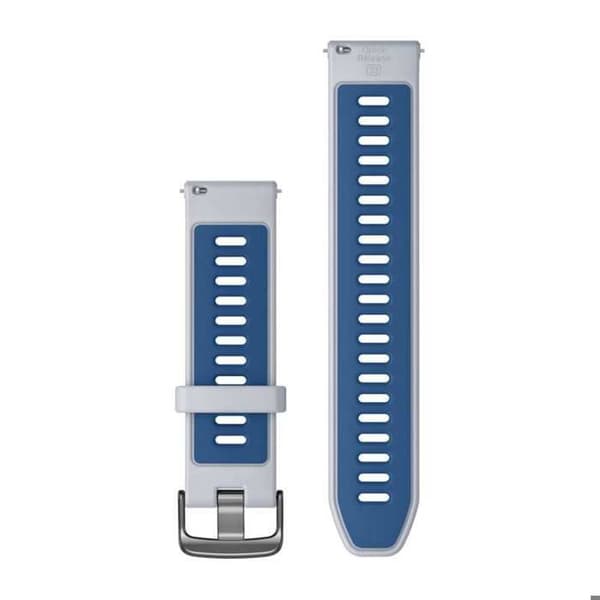 Klockarmband i silikon - GARMIN - Snabbkoppling - Justerbart - Snabbfrigöring - Vit/Grå/Silver