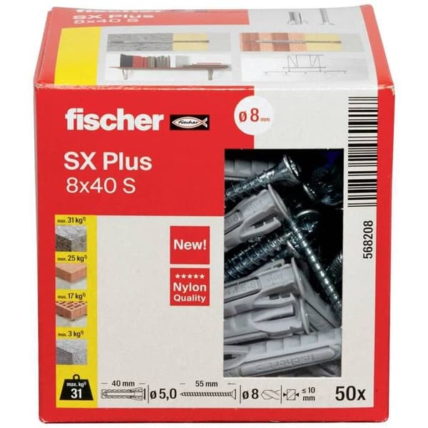 Fischer 568208 SX Plus Expansionsplug 40 mm 8 mm 50 st.