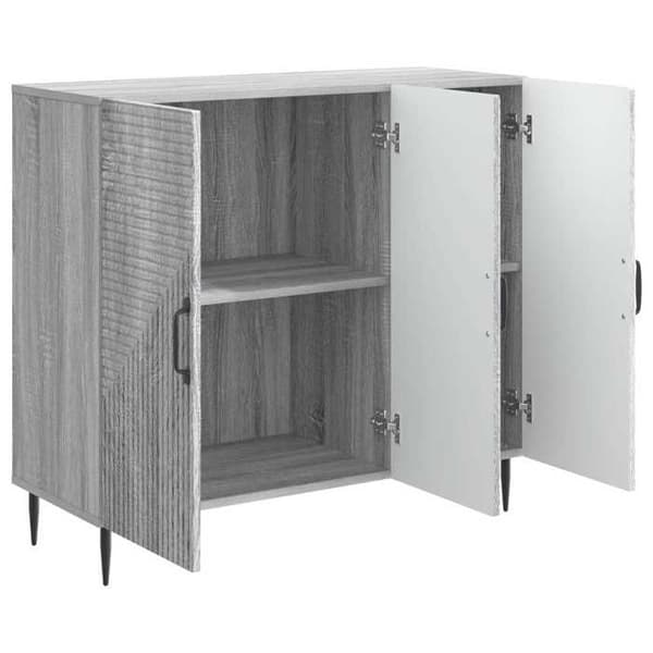 vidaXL Buffé Sonoma grå 89 x 34,5 x 80 cm Ingenjörsträ 894881