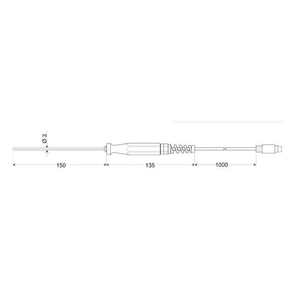Greisinger GTF 401 1/3DIN nedsänkt sensor -50 till 400 °C Pt100 sensor