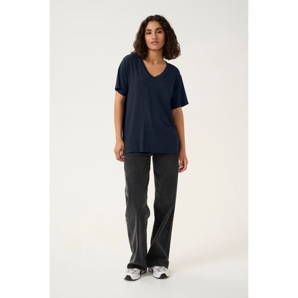 T-shirt med V-ringning dam KAFFE Frida
