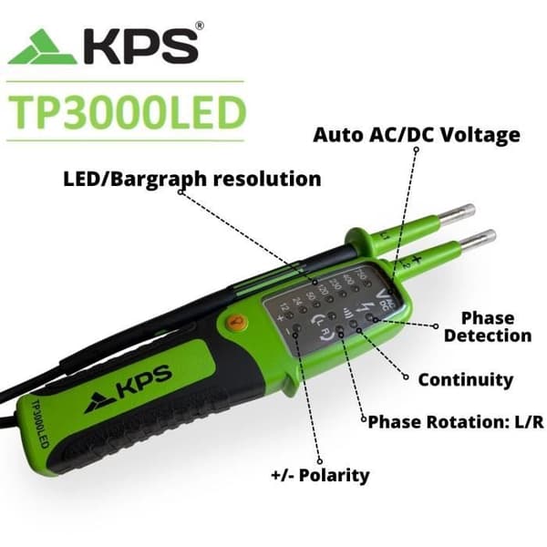 ACDC Spänningsdetektor 750V TRMS CAT.IV KPS-TP3000LED