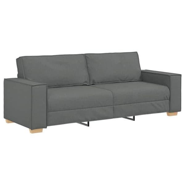 Soffa 3 platser - Mörkgrå - Tyg 100% polyester - Modern design - Mjuk komfort