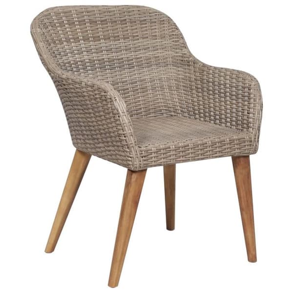 vidaXL Utestolar med Dynor 2 st Poly Rotting Brun