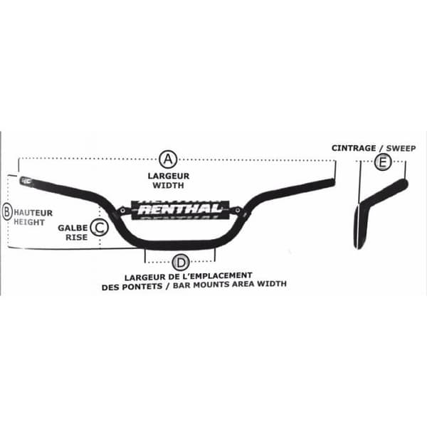 GUIDON RENTHAL MINI CROSS SILVER