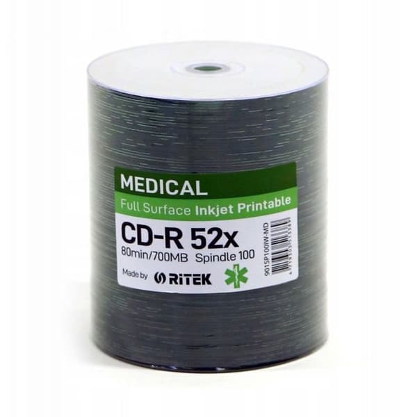Säkerhetskopieringsdiskett - Traxdata RITEK CD-R 700 Mo 52X TRYCKBAR MEDICINSK SP*100