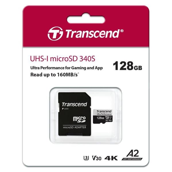MicroSD-kort - Transcend - 128 GB - UHS-I - MicroSDXC - Svart