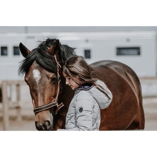 Doudoune barn Equithème Lara - grå melerad - 8 år
