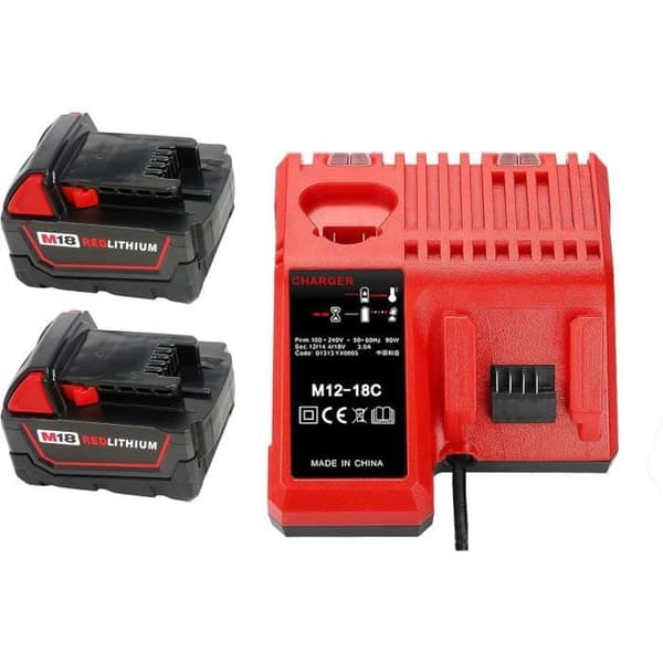Paket med 2 Milwaukee 18V 5000mAh batterier