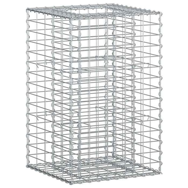 vidaXL Hög säng gabion Silver 42033326