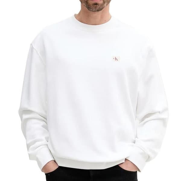 Sweatshirt Vit Herr Calvin Klein Jeans Badge Terry