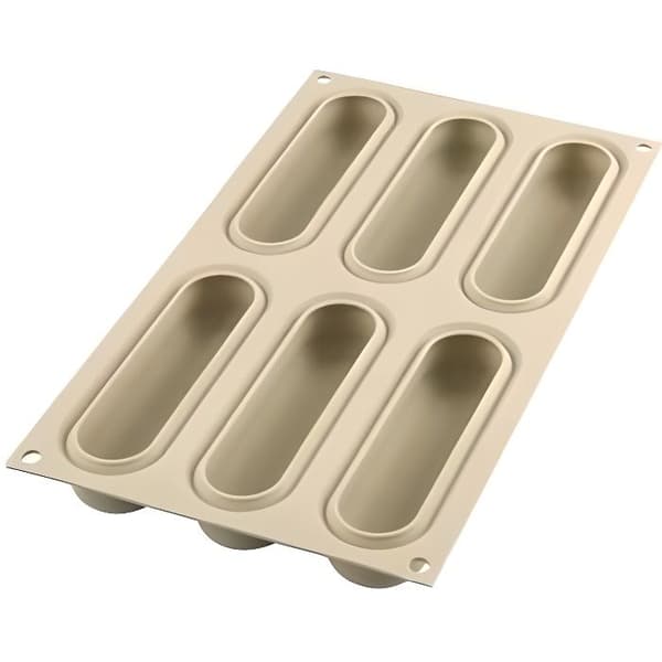 Form - Pop Eclair - Silikon - Beige - 6 hålrum - 13 x 3,8 x 2,8 cm
