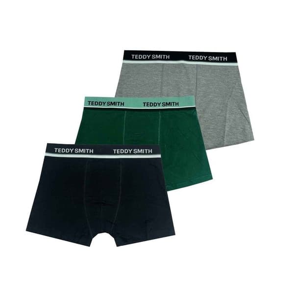 TEDDY SMITH 3-pack Kalsonger Herr Bomull "Grön Grå Svart"