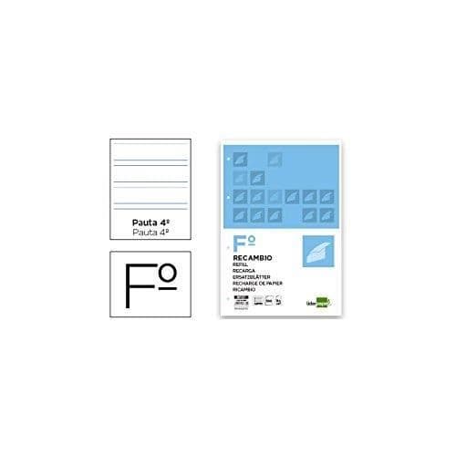 Liderpapel Replacement Folio 100 ark 60 g/m2pauta 4:e 3,5 mm med 4-håls marginal - RF07