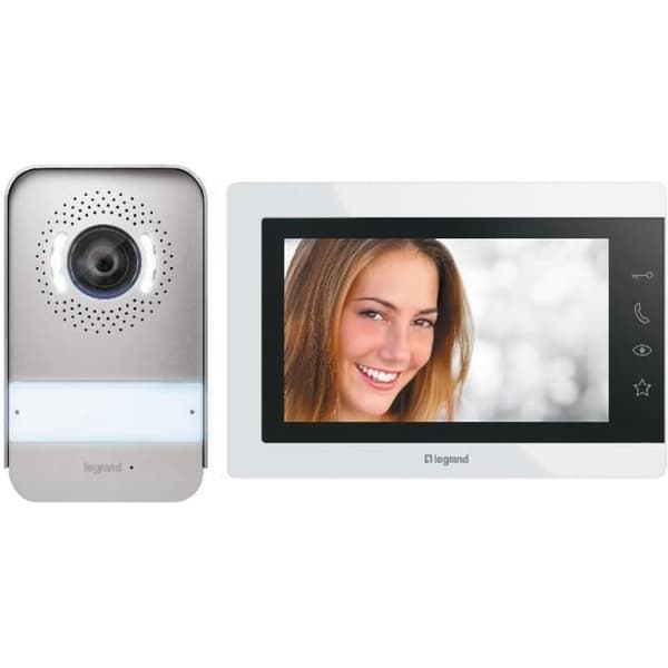 Intercom - LEGRAND - Easykit Essential - Vit - 7" Skärm - 2 trådar förlängningsbar