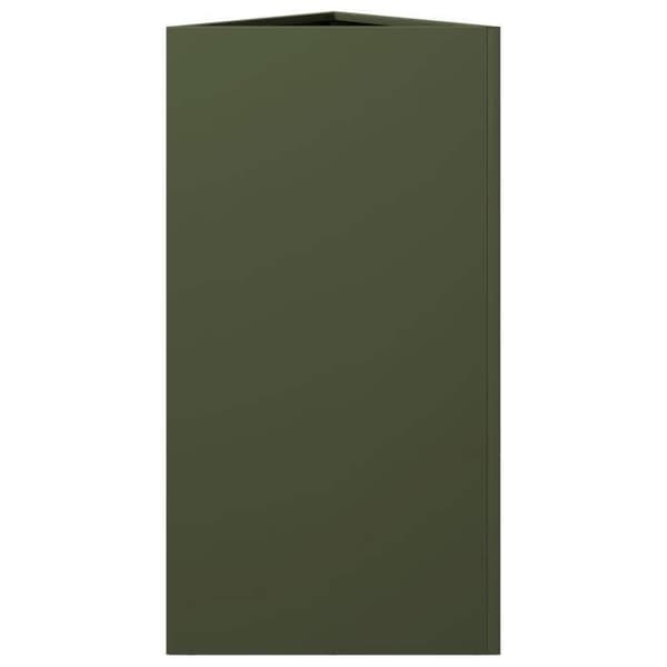 vidaXL Triangulär planteringslåda grön oliv 40x34,5x70 cm stål 851163