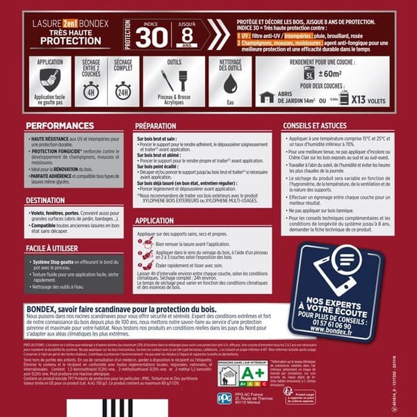 BONDEX - 8 års bets - Index 30 - Medium Ek - Satin - 5L