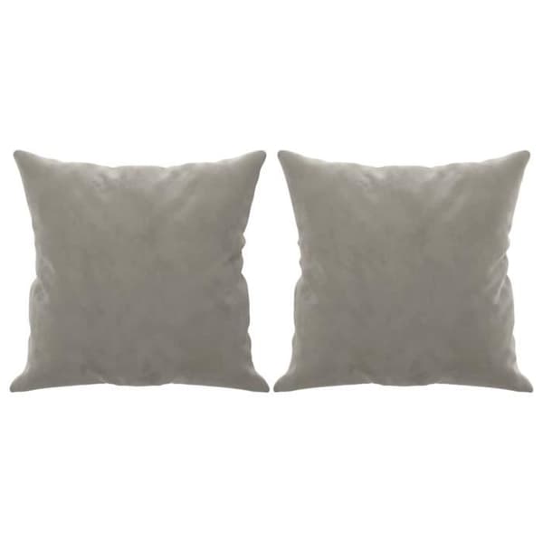 vidaXL Prydnadskuddar 2 st Ljusgrå 40x40 cm Sammet 349485