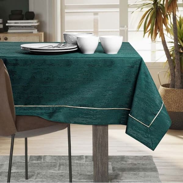 Vesta duk 120 x 120 cm - Fläckavvisande polyester mörkgrön melerad
