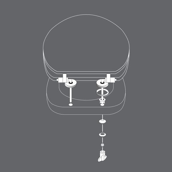 Toalettlock Tryckt "Labyrint" 46cm Vit