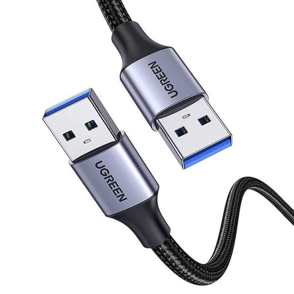 USB 3.0-kabel, USB-A han till USB-A han, Ugreen US373 2A, 2 m (Svart)