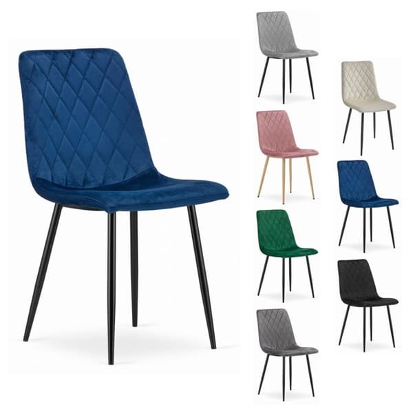 KOMODEE Stol TURANO - mörkblå sammet x 1 45x89x53 cm
