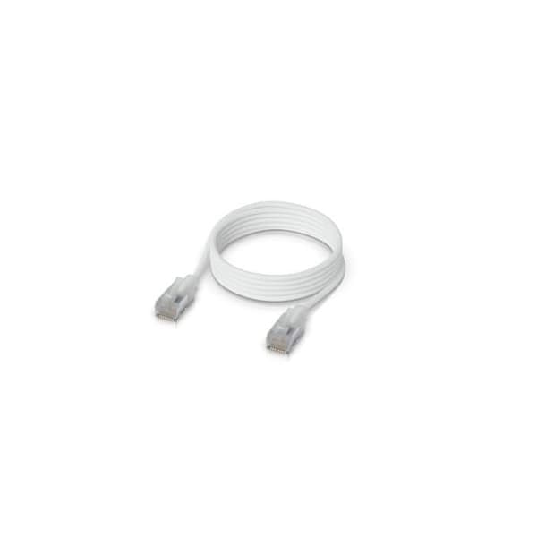 CAT6A anslutningskabel - Ubiquiti - UACC-CABLE-PATCH-EL-C6A-2M-W - 2m - Vit