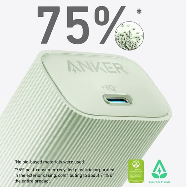 USB C-laddare - Anker - Nano - 30 W - PIQ 3.0 Snabbladdning - Vit