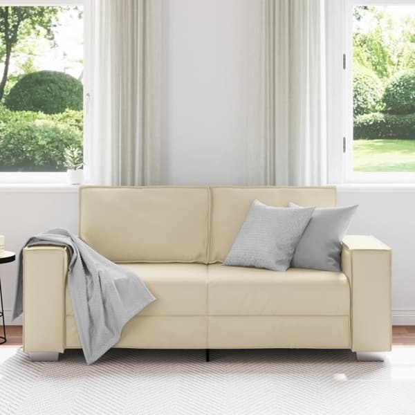 Soffa loveseat crème 140 cm i konstläder