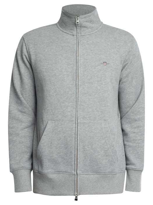 Sweatshirt GANT - Regular fit - Dragkedja - Grå