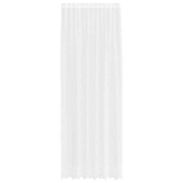 VIDAXL Blommönstrad spetsgardin vit 280 x 150 cm polyester