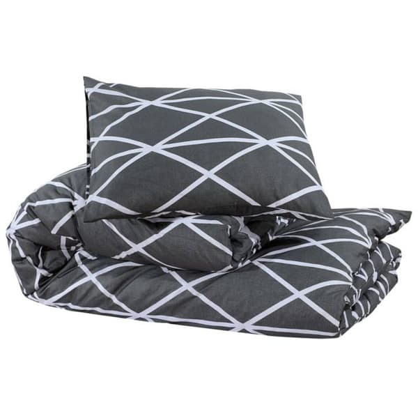 vidaXL Påslakan Set Grå 200x200 cm Bomull136050