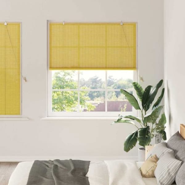 Rullgardin i gult bambu 140 x 160 cm - VIDAXL