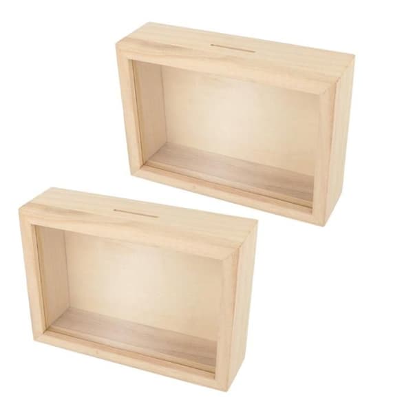 2 spargrisar i träram att anpassa 12 x 17 cm