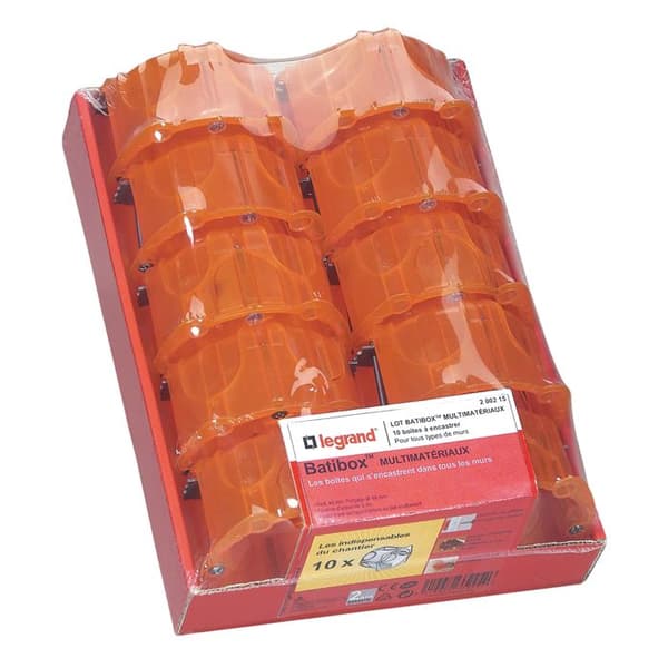 Set med 10 multimaterial Batibox 1-stations infällda lådor