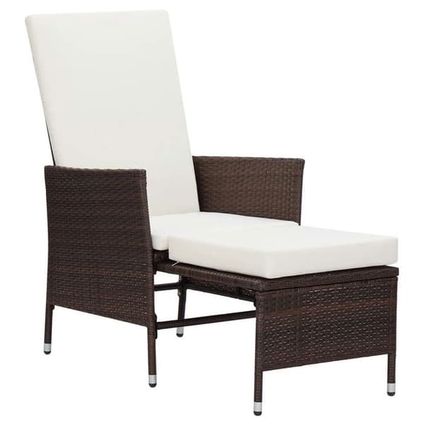 vidaXL Trädgårdsmöbler 2 st med kuddar Flätad resin Brun 310232