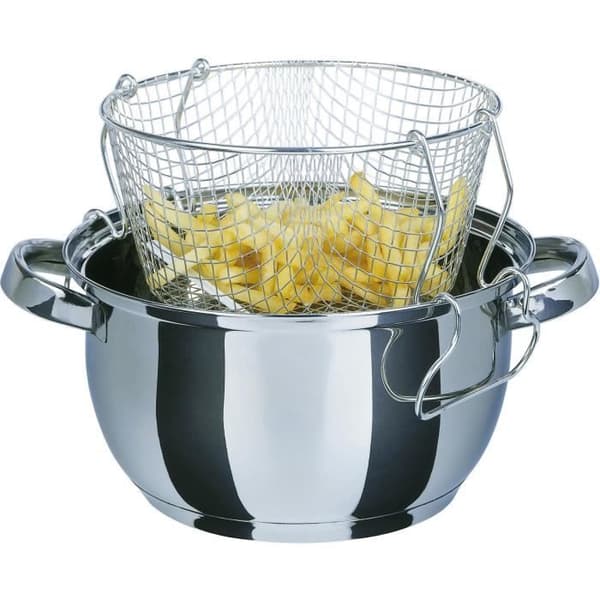 Fritös - GSW - 488204 - Induktion - 22 cm - Glaslock - Rostfritt stål