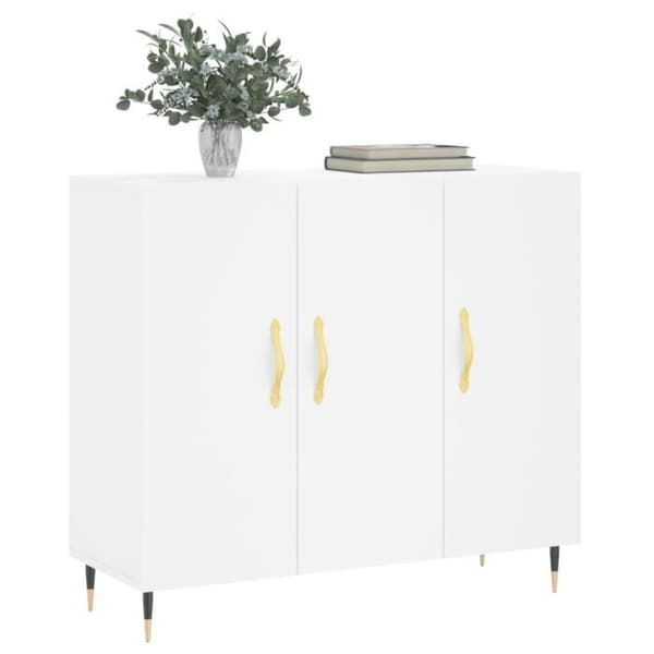 vidaXL Buffé vit 90x34x80 cm ingenjörsträ 828084