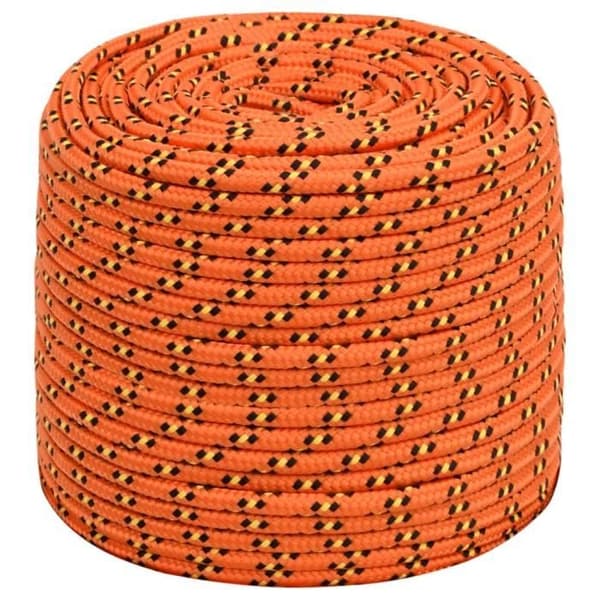 152664 vidaXL Båtens rep Orange 8 mm 500 m Polypropylen