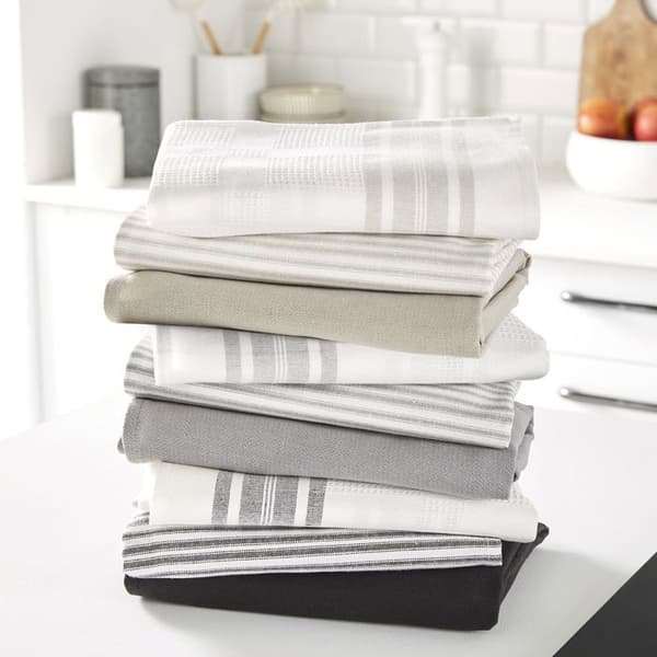 Set om 3 handdukar med ränder ESSENTIAL - TODAY - Beige 50x70 cm