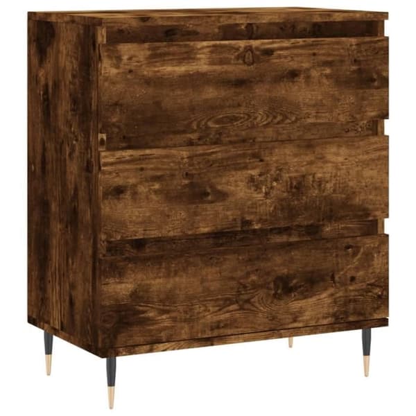 vidaXL Buffé Rökig ek 60x35x70 cm Ingenjörsträ 827177